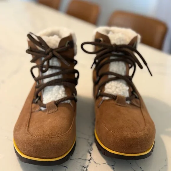 SOREL Women's Waterproof Boot | NL4345-242 | Size 8.5 | Brown w/Cream Shearling - Picture 3 of 7